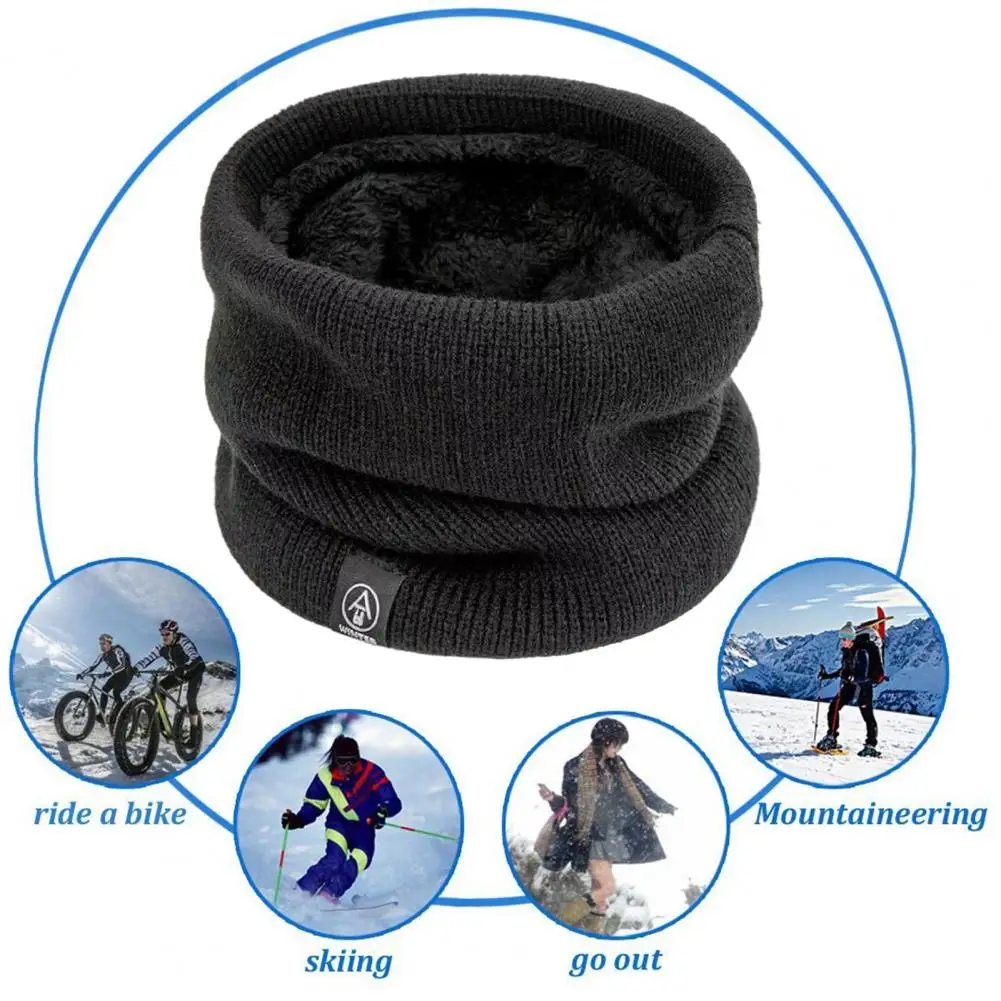 

Neck Warmer Scarf Warm Winter Scarf Cozy Knitted Neck Warmer Windproof Thick Plush Lining for Men Women Ideal Outdoor for Fall