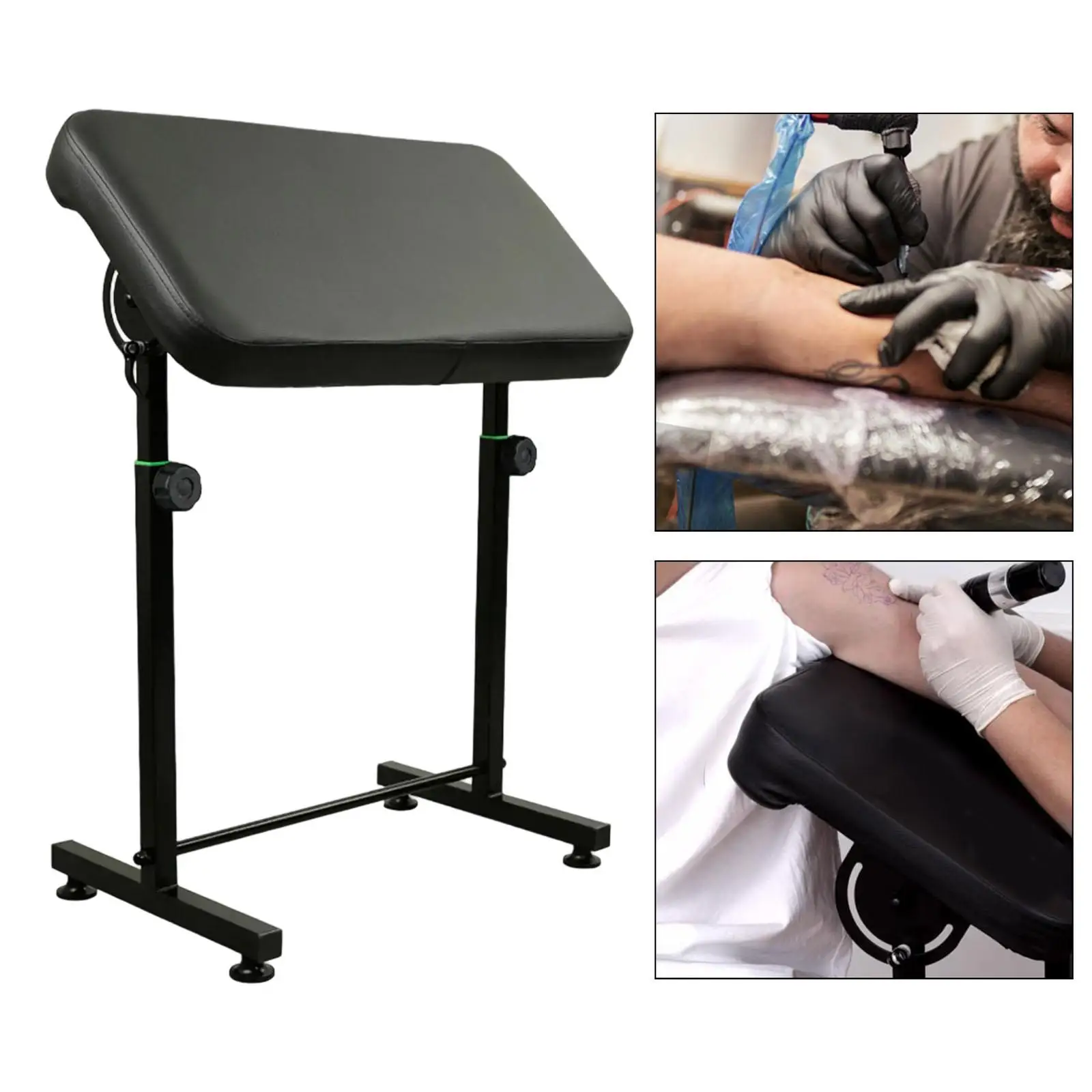 

Tattoo Arm Rest Thickened Cushion Soft PU Leather Pad Heavy Duty Anti Slip Tattoo Armrest Stand Adjustable Height and Tilt