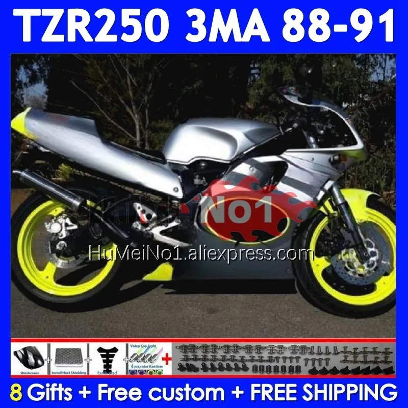 Kit For YAMAHA TZR-250 Grey silver 3MA TZR250 YPVS RS TZR 250 88 89 90 91 375No.31 TZR250R TZR250RR 1988 1989 1990 1991 Fairing