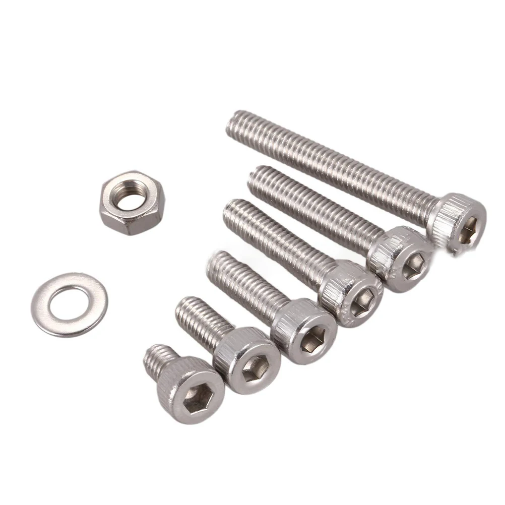 

1080Pcs Stainless Steel Screw Nut Set Antirust Durable Socket Head Fasteners Kit M2 Various Uses Home Office Ship Assembly
