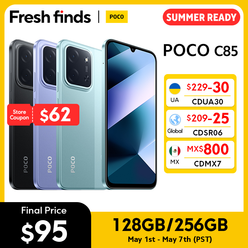  POCO C85 Global Version Smartphone Helio G81-Ultra 6.9" Dot Drop display 6000mAh battery 50MP Camera 33W NFC