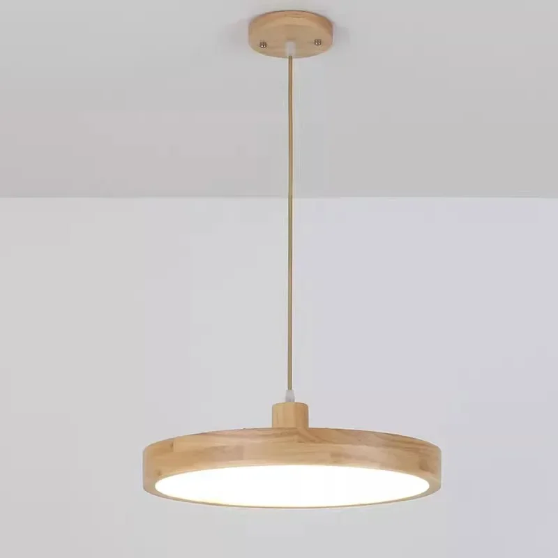 modern Ultra-thin LED Wooden pendant lights for Living Room Bedroom chandeliers Wood Fixture Lamp Modern Acrylic Lampshade