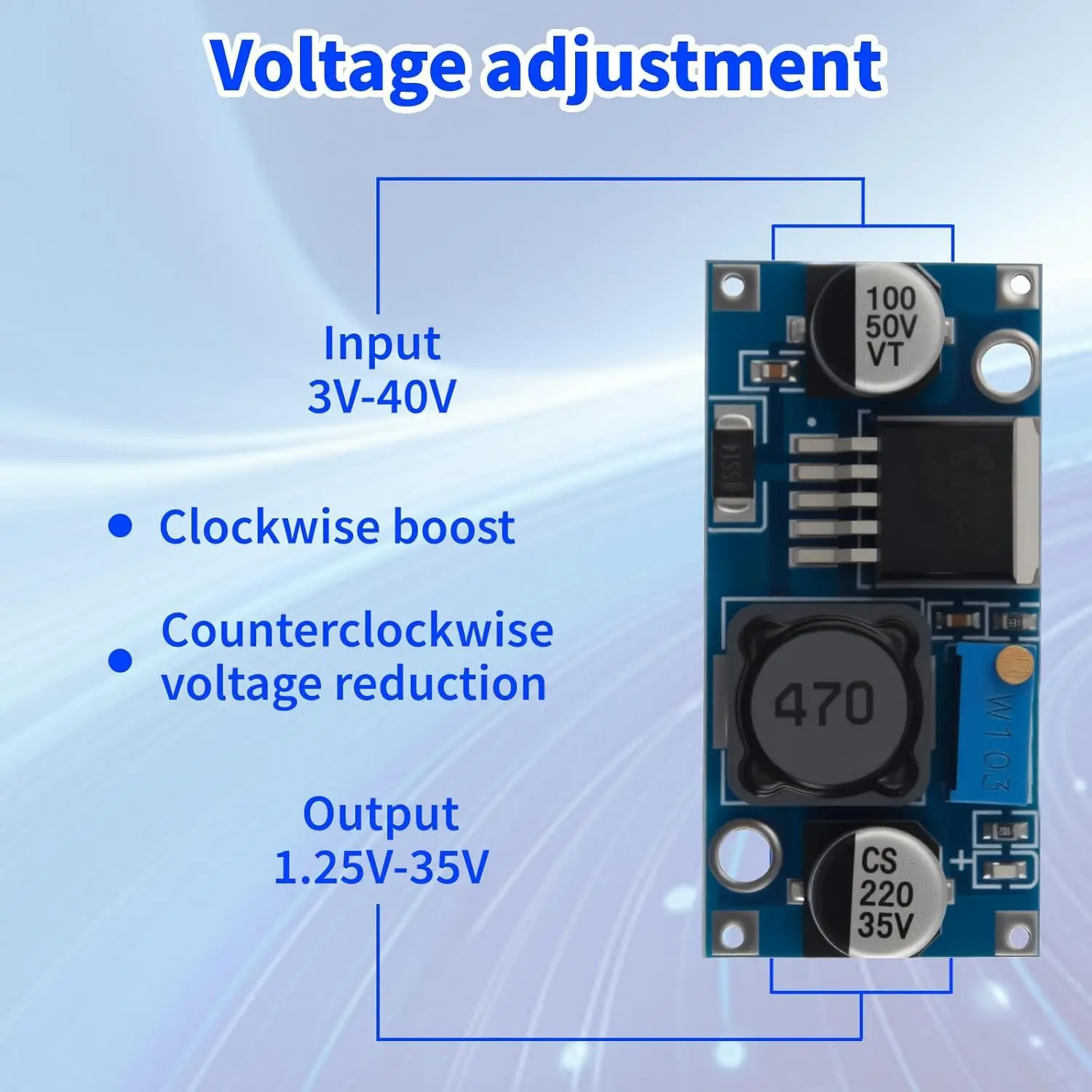 LM2596 DC to DC High Efficiency Buck Voltage Regulator 24V 12V 5V 3V Buck Converter DIY Power Supply 3A Step-Down Module image 5