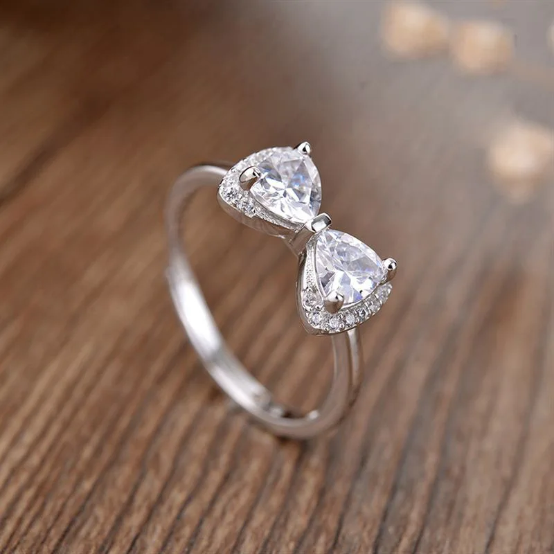 

Elegant Wedding Engagement Couple Rings Set 925 Sterling Silver Anniversary Accessory With Full Shiny Cubiz Zircon Stone