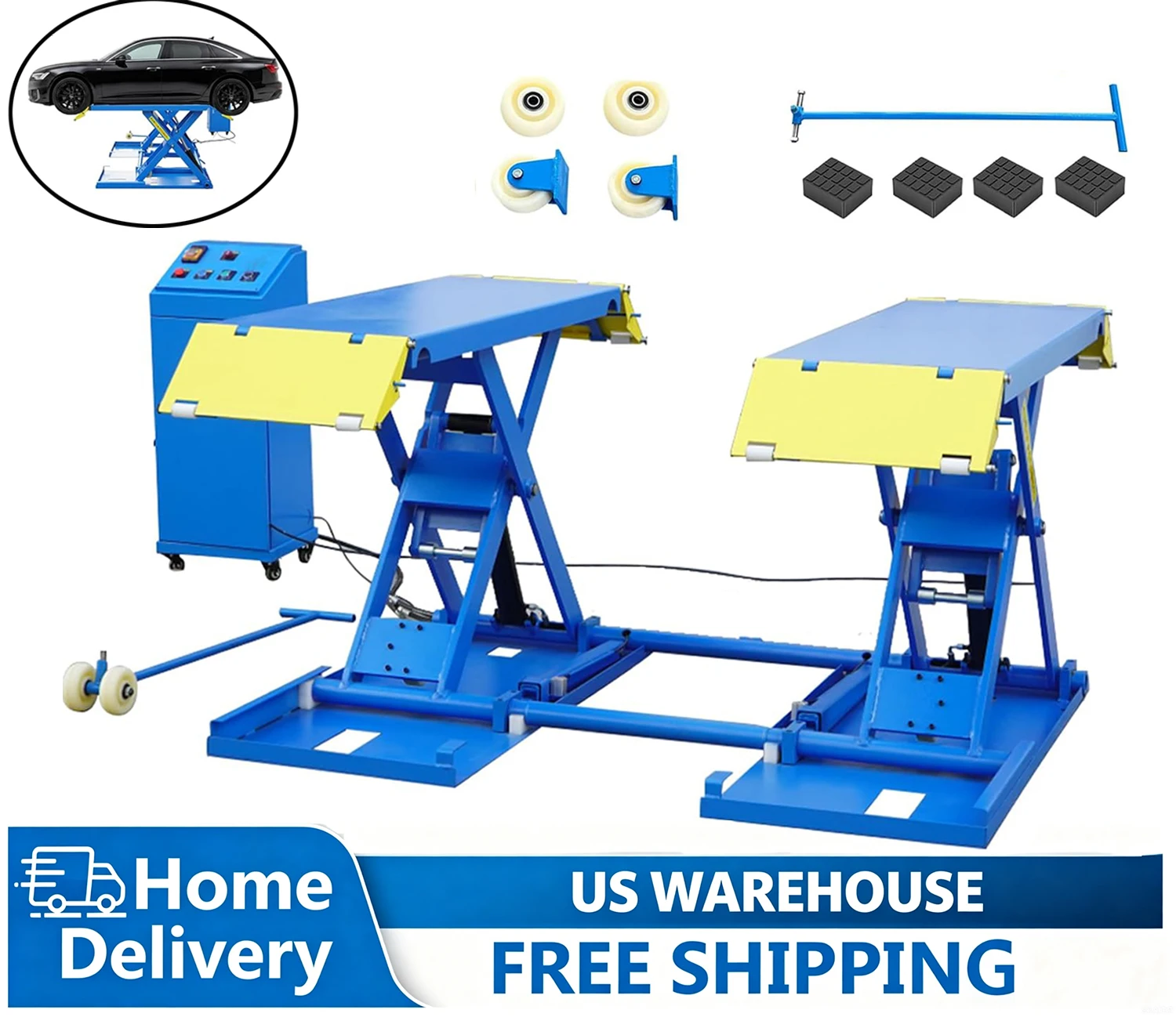 

MACHPRO 6600LB Capacity, 110V Mid-Rise Car Lift, for Home & Garage Use CE Certified, USA Stock | Free Shipping