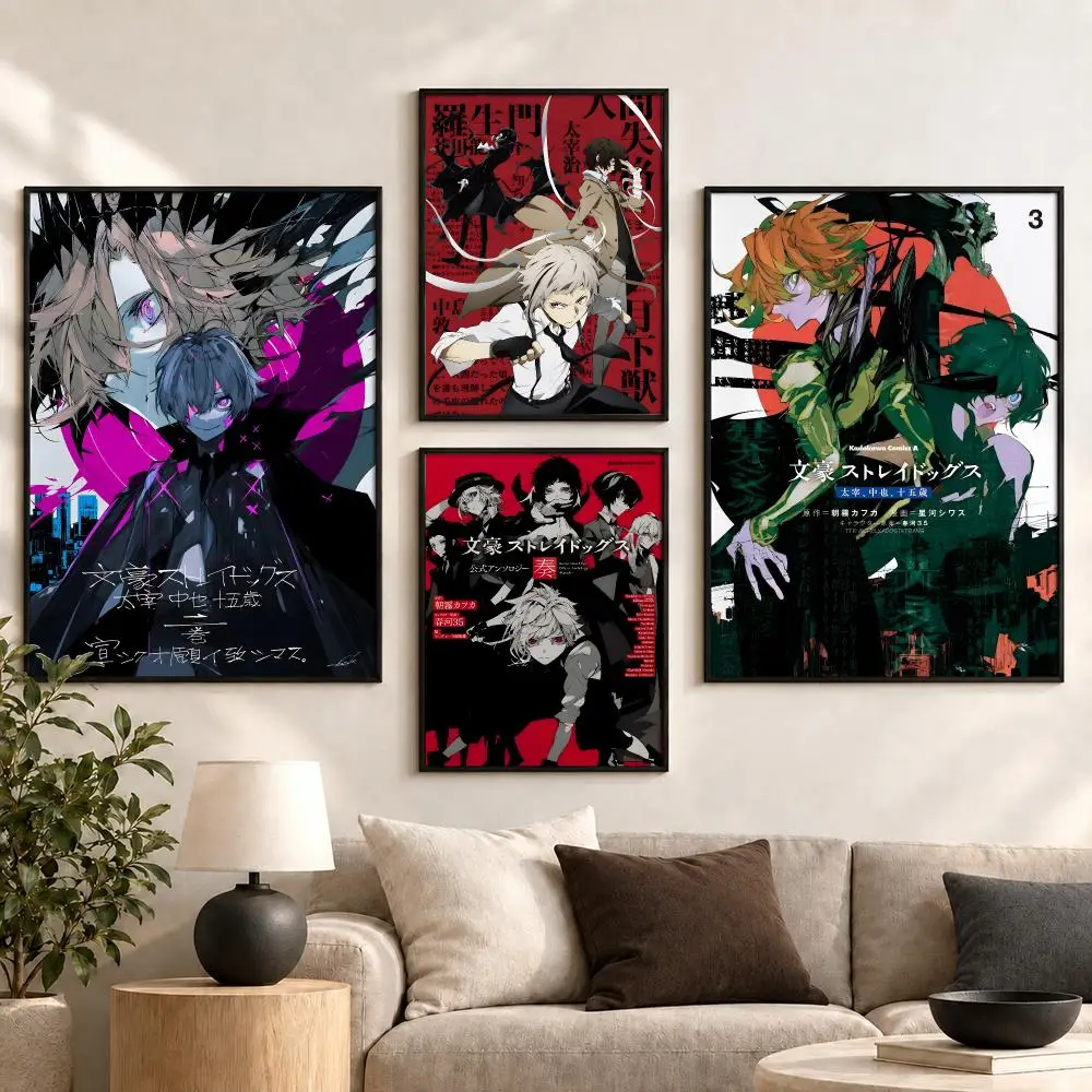 Bungo Stray Dogs Supernatural Detective Anime Series Poster Aesthetic Art Print for Bedroom & Living Room Decor, Unframed