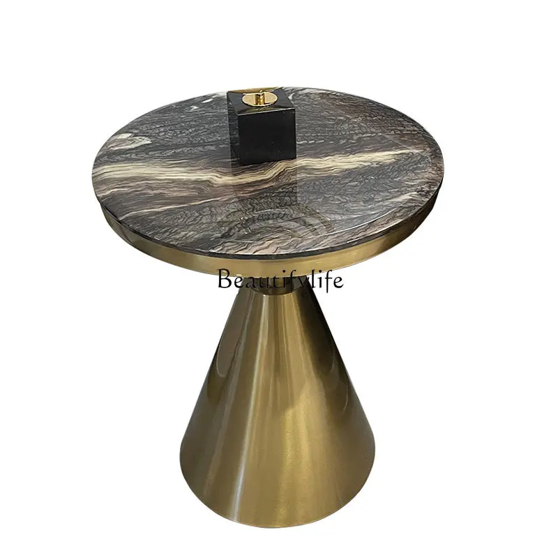 

Light luxury marble round corner table