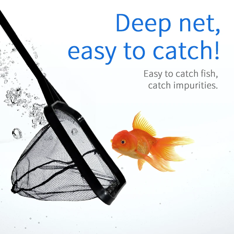 Wholesale Aquarium Square Fish Net 36 43 56 62cm Encryption Mesh Net Nylon Long ABS Handle Fishing Aquarium Net For Fish Tank