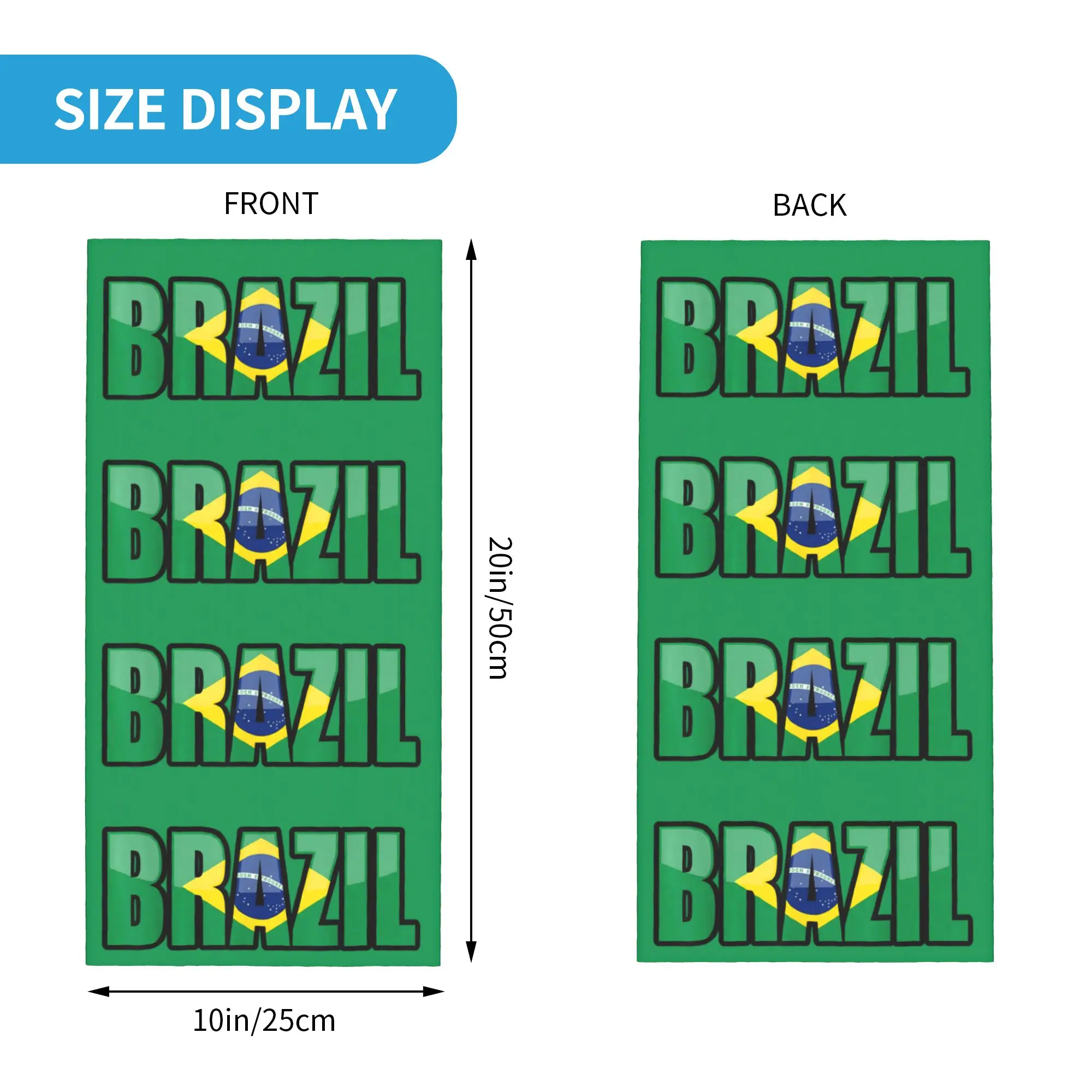 Brazilian Flag of Brazil BR Pride Bandana Neck Cover Balaclavas Magic Scarf Souvenir Cycling Multi-use Outdoor Men Women Adult
