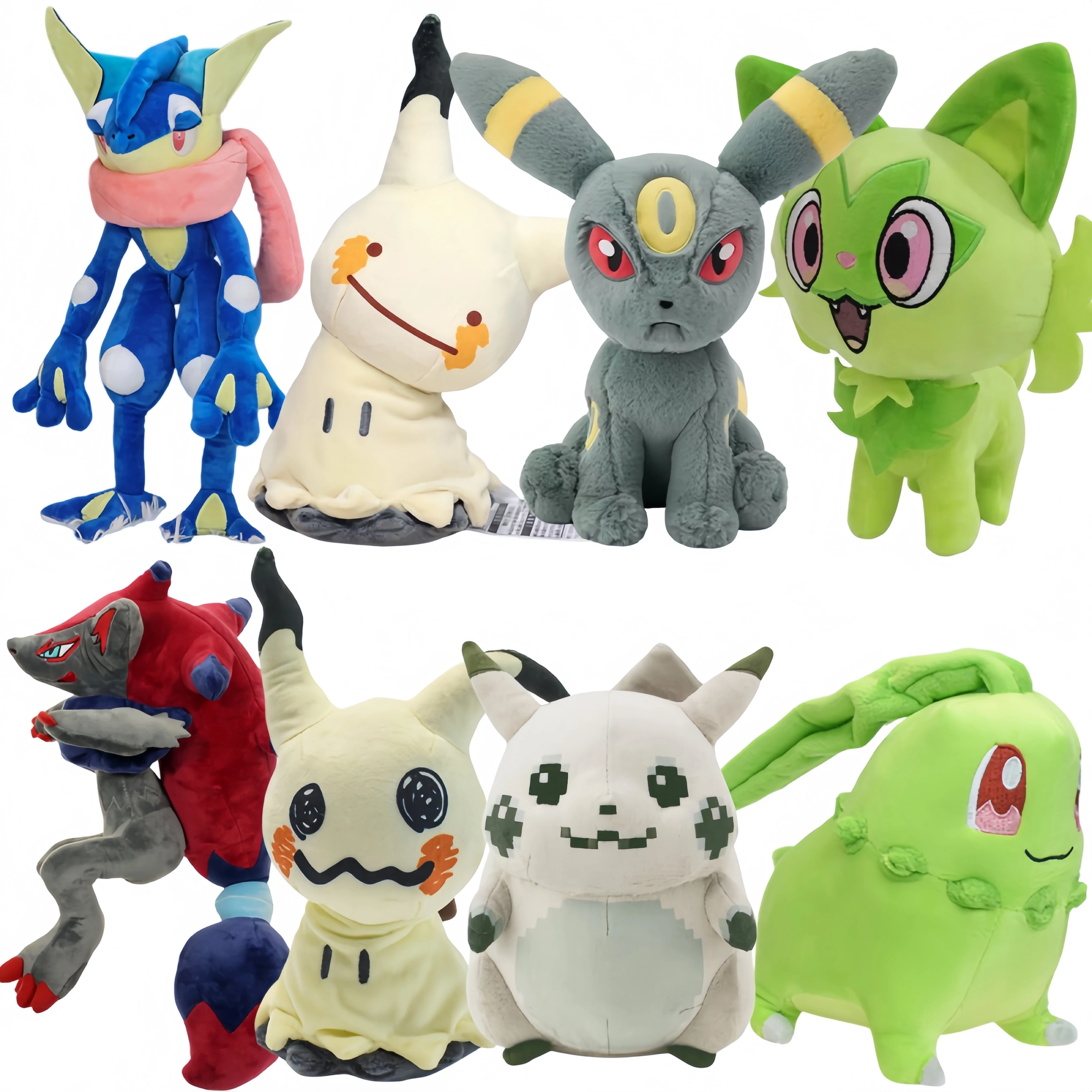 

Pokemon Pikachu Plush Greninja Mimikyu Zoroark Stuffed Animal Toys Anime Umbreon Chikorita Sprigatito Animal Doll Xmas Gift