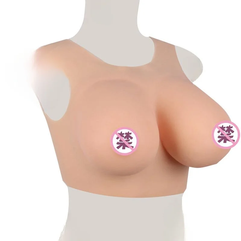 

Male to Female Crossdresser Silicone Breast Form Set round Neck Design Integrated Large Breasts Costume for Men in Disguise