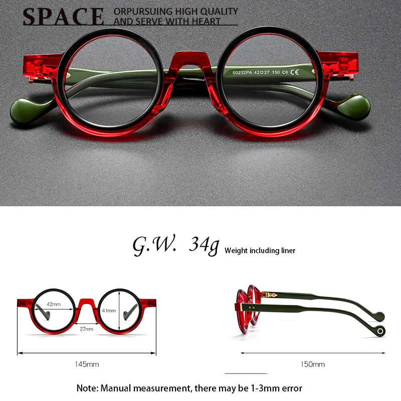 Acetate Round Eyeglass Frame New High End Retro Handcrafted Optical Prescription Commuting Eyewear High Quality For Men Women