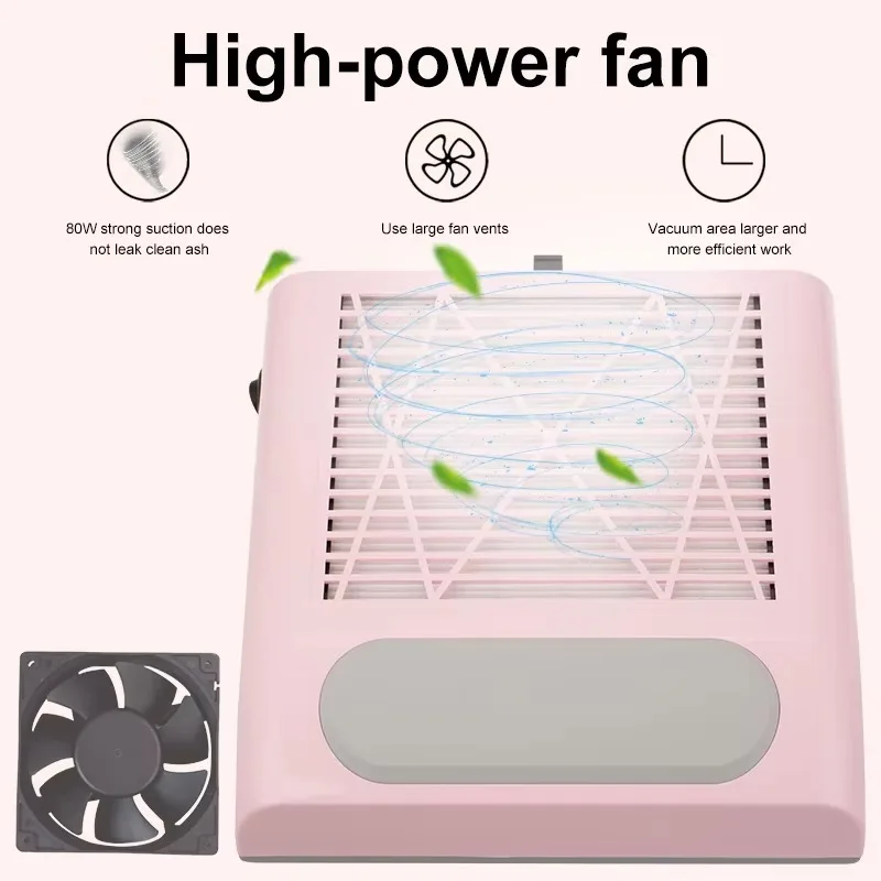 

Professional Nail Art Vacuum Collector Exhaust Fan Powerful Gel Nail Duster for Salon Equipment