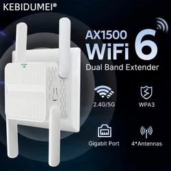 5Ghz AX1500 WiFi 6 Repeater Extender Signal Booster Dual Band 2.4G/5GHz Wi-Fi Signal Amplifier Long Range Network Easy Set