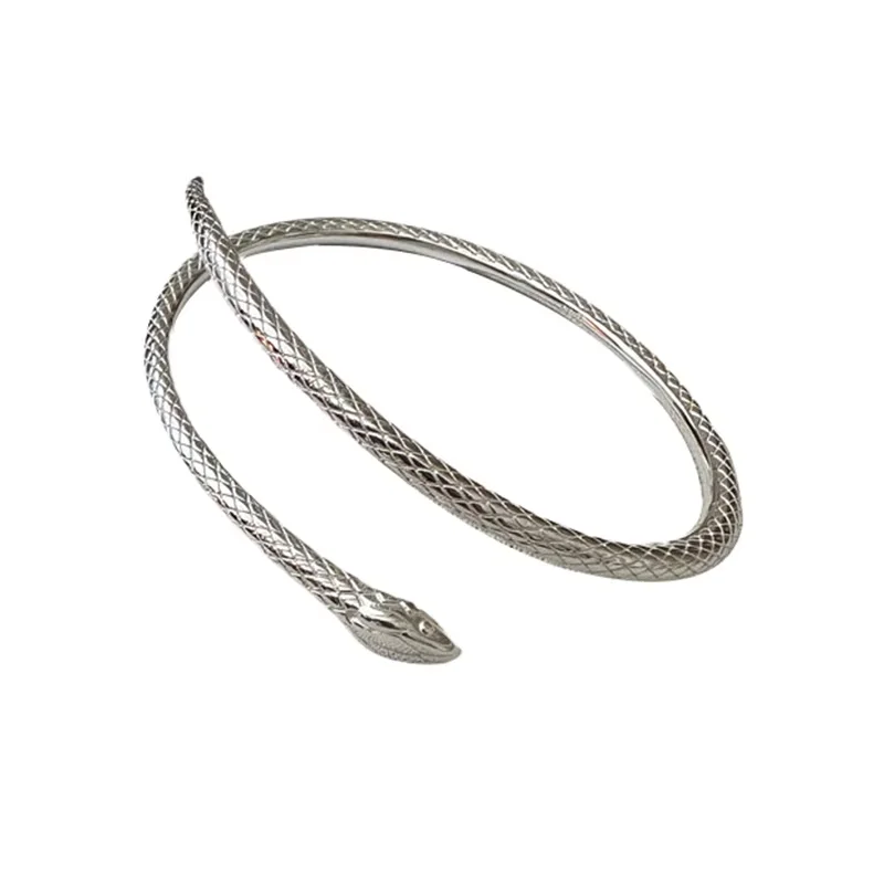 

925 Sterling Silver Luxury Adjustable Winding Snake Bracelet for Women Bendable Fine Bangles