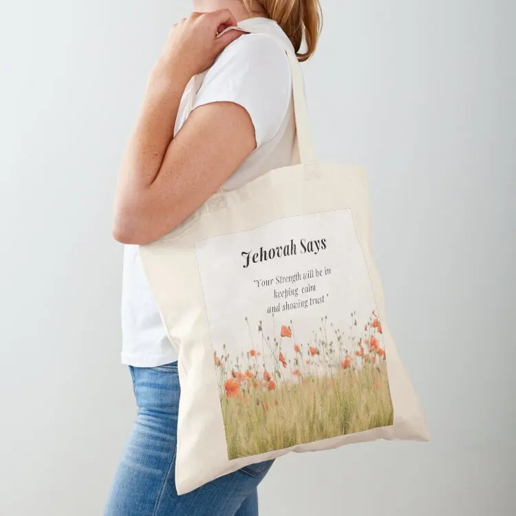 JW Year Text 2021,Isaiah 30:15, Perfect Gift Idea for Jehovah Witness Tote Bag Customizable tote bag custom bags Shopping bags