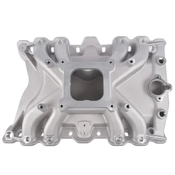 Single Plane Low-Rise Silver Aluminum Intake Manifold – Oldsmobile 400 / 425 / 455 1