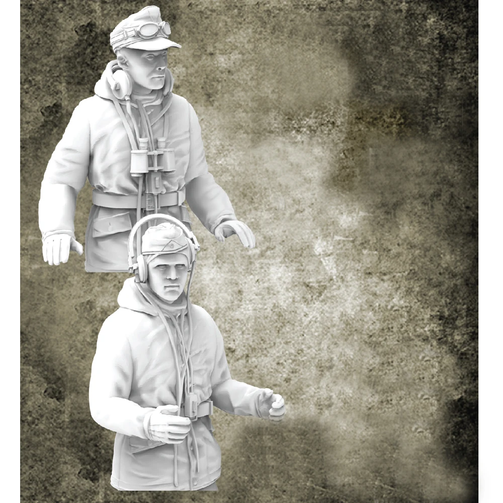 1/35 WWII Tank Crew Winter Uniform Bust, Resin Model figure soldier, WWII Military themes, Unassembled and unpainted kit