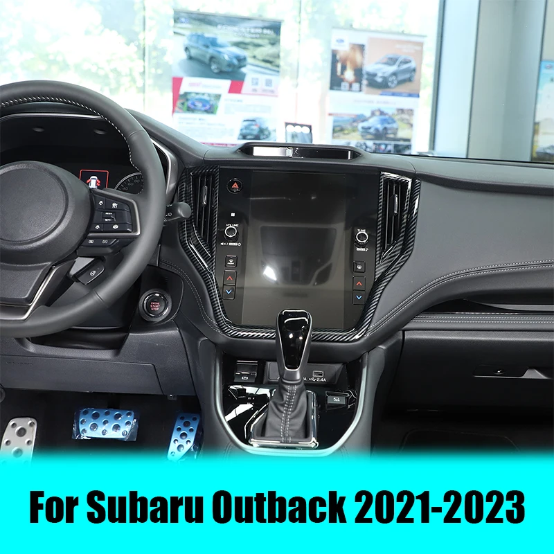 

For Subaru Outback 2021-2023 ABS Carbon Fiber Shift Panel Door Handle Frame Air Conditioning Outlet Frame Interior Accessories