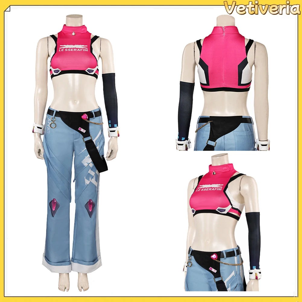 

Game OW Adult Women Juno Cosplay Costume Roleplay Vest Pants Belt Outfits Halloween Carnival Party Disguise Fantasia Suit