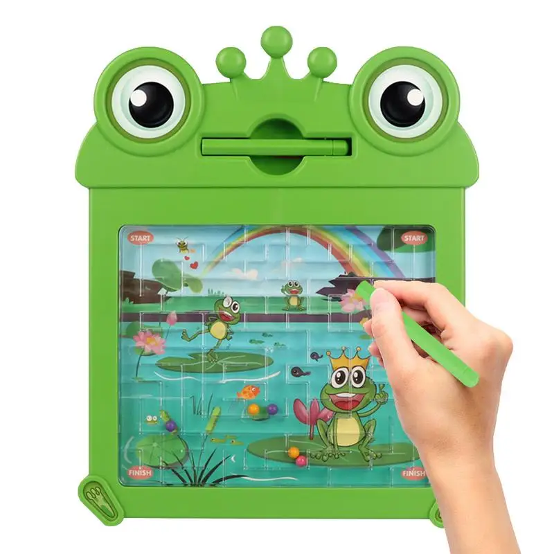 

Magnetic Color Maze Board Magnetic Maze Board Color Sorting Maze Puzzles For Kids Frog Magnetic Pen Drawing Board Preschool