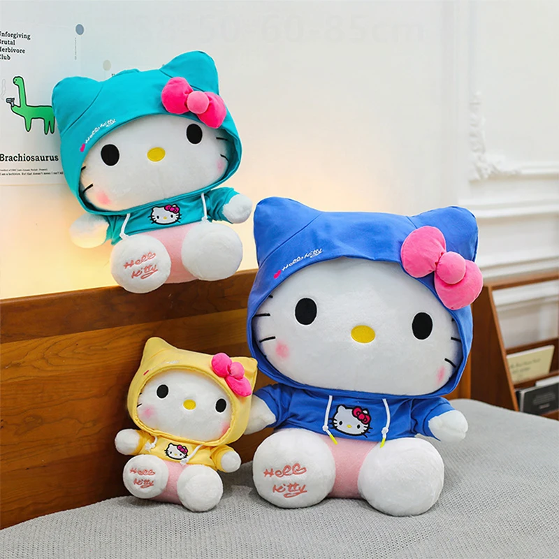 

Kawaii Sanrio Толстовка HelloKitty Плюшевая игрушка Милый дьявол Мягкая кукла для детей Подарок на день рождения Идеальный подарок для девочек