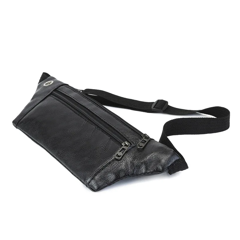 New European and American Fashion Retro Men Waist Bag Leather Crossbody Bag Chest Bag Outdoor Leisure Sports Invisible Belt Bag