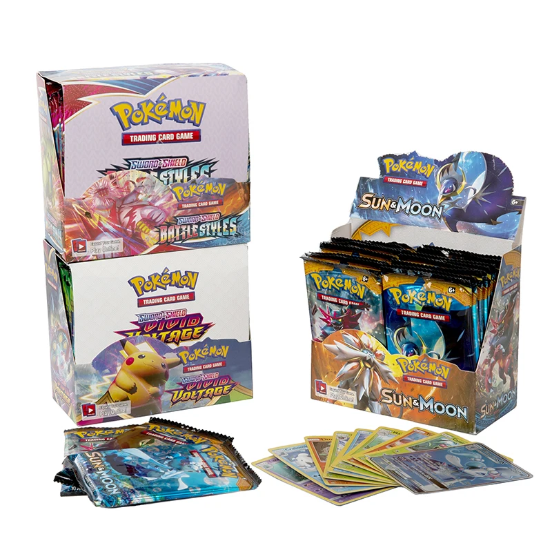 324 Pcs/Set Pokemon paper Card Evolutions Additional Game Cards Trading Play Toys Battle Styles Darkness Ablaze Children Gifts