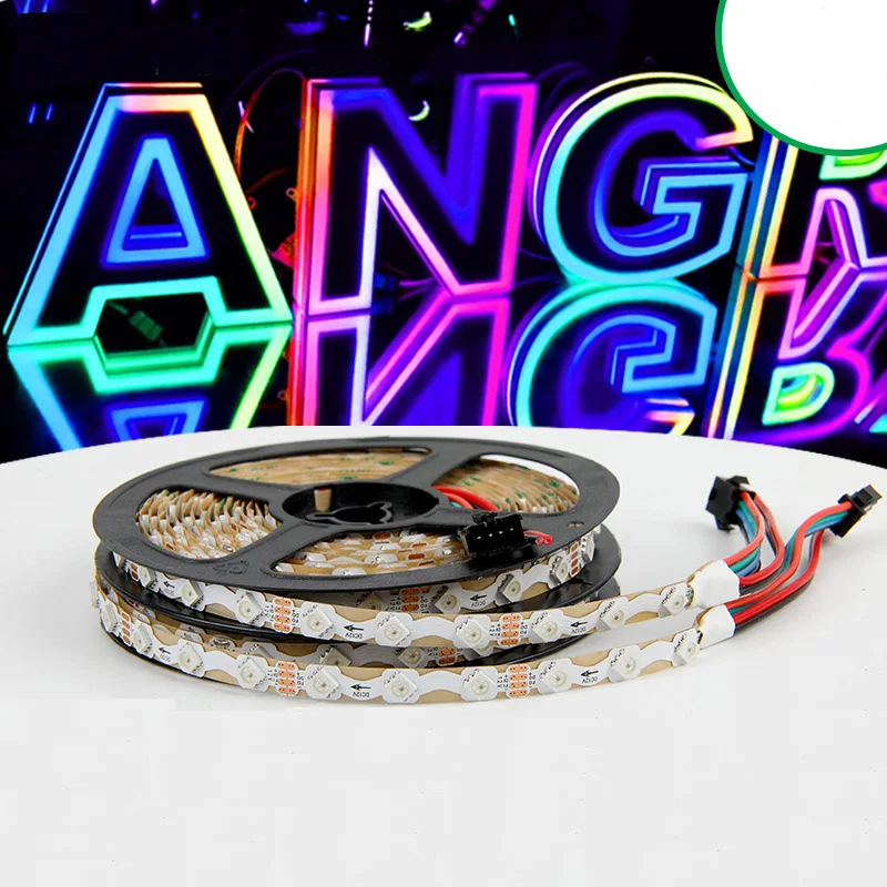 5m S Shape 12V WS2815 8MM Zigzag LED Strip Inside IC Addressable 3D Colorful Word Advertising Board Door Head Sign Colorful Logo