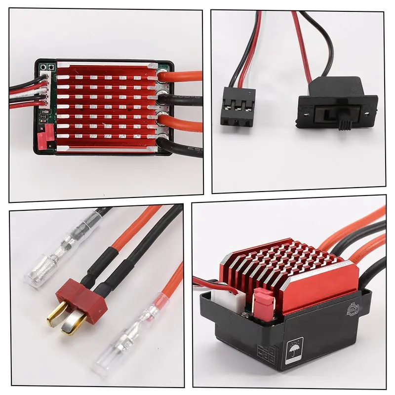 Best High Voltage ESC 320A T Plug Set 550 37T Waterproof Brushed Motor For 1/10 RC Crawler SCX10 D90 Traxas Axial Tamiya