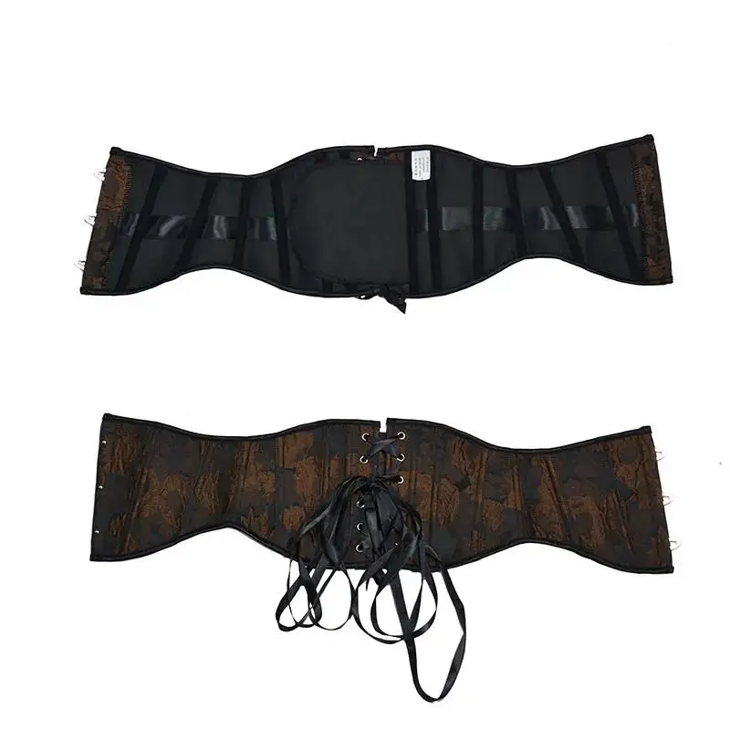Damen Vintage Lolita Korsett-Top mit Sonnenblumen-Reliefdruck, kurzes Schnür-Bustier, Latex-Taillentrainer, Shapewear, Übergröße – Detail 26
