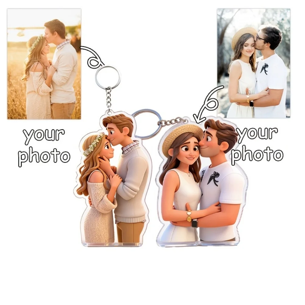 Personalisierte süße Cartoon-Animations-Schlüsselanhänger, Bild, individueller Kühlschrankmagnet, Schlüsselanhänger aus Acryl, DIY-Schlüsselanhänger, Geschenk – Detail 7