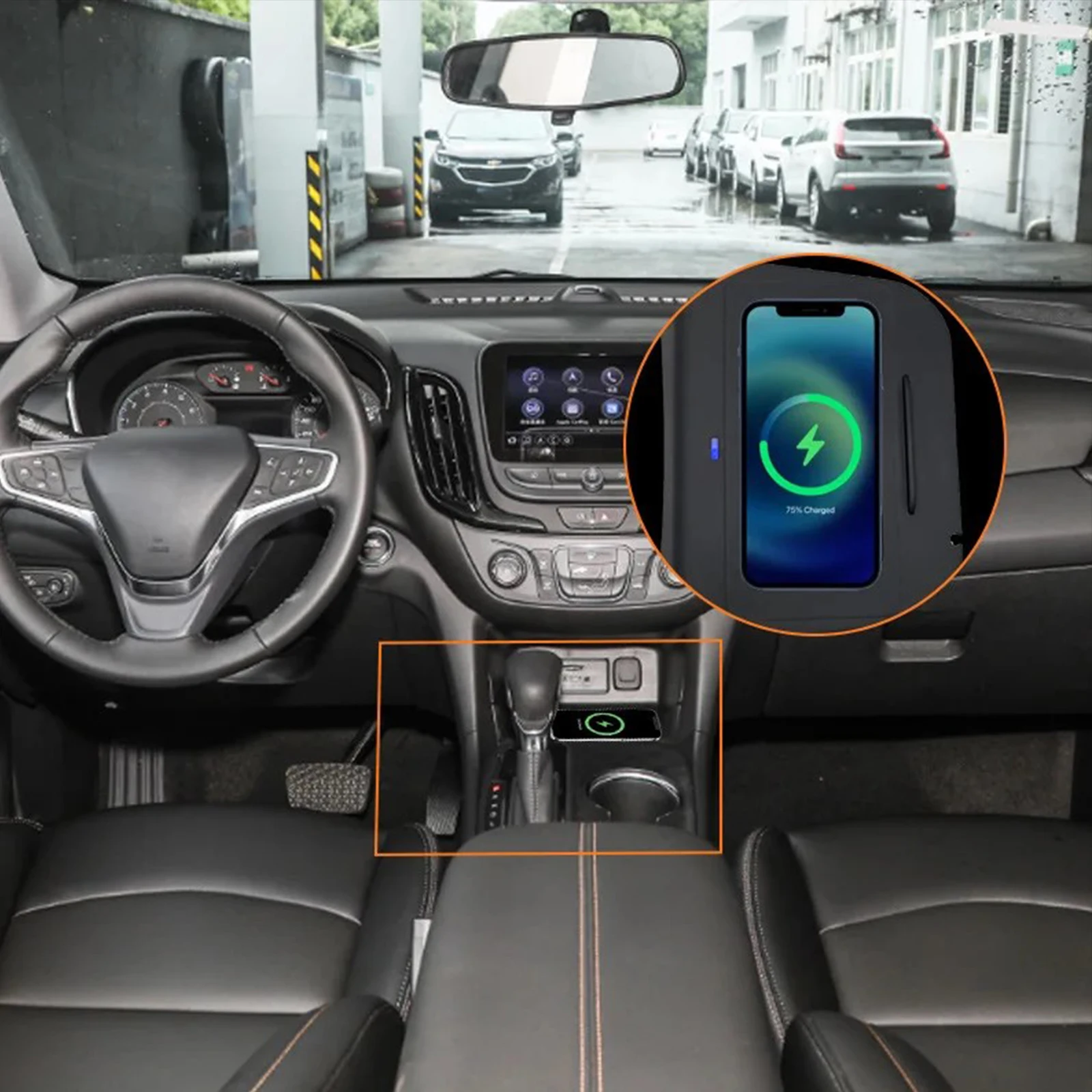 2 Din The Latest For Chevrolet Equinox 2018-2023 Car center console phone charger fast wireless charger plate charging holder