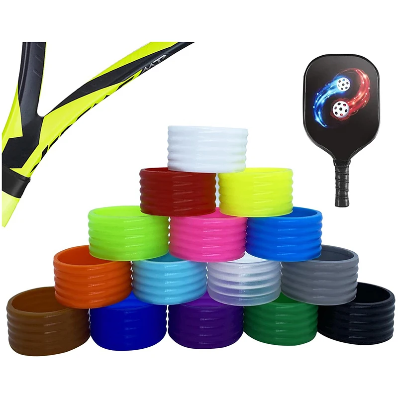 2 Stuks Pickleball Paddle Grip Band Elastische Badminton Tafeltennis Racket Overgrip Handvat Siliconen Anti-Slip Ring Tennis Accessoire