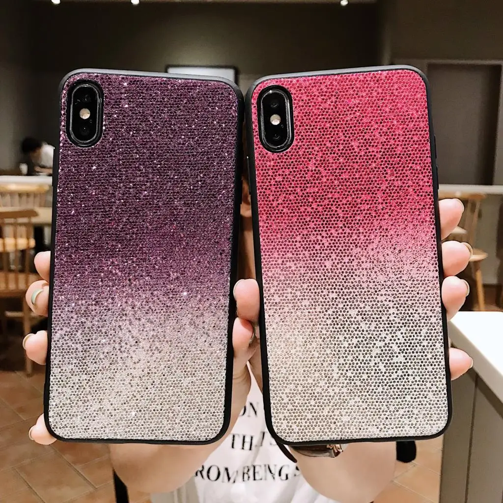 Shiny Phone Case For Xiaomi Redmi Note 10 9 8 7 Pro 9A 9C 9T Back Coque for MI 10 10T 9 8 POCO M3 X3 NFC Funda Glitter Cover