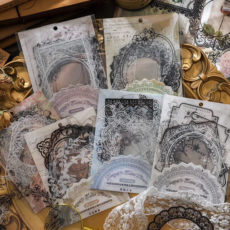 10pcs/lot Kawaii Stationery Stickers Yeager's love poems Junk journaling stickers Planner Decorative  Scrapbooking Supplies