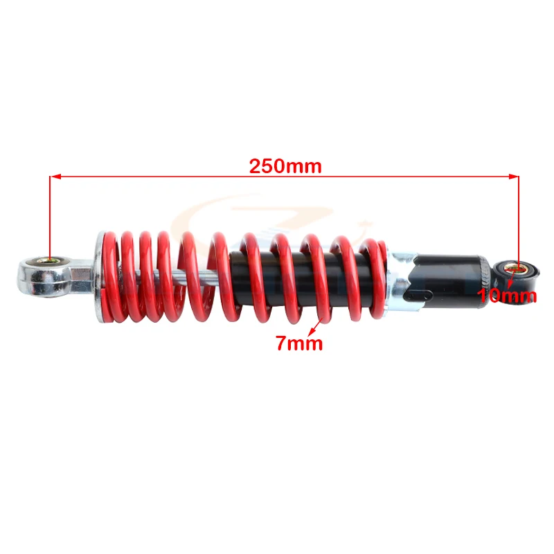 Motorcycle 250mm 7mm shock absorber for 50cc-125cc Dirt Pit Bike China Bull Bull ATV Go Kart