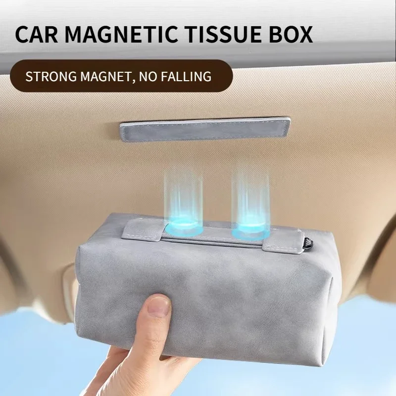 Vehicle Tissue Box 2025 New Premium Magnetic Tissue Holder - Car Console/Roof/Sun Visor/Seat Hanging Bag Accessories