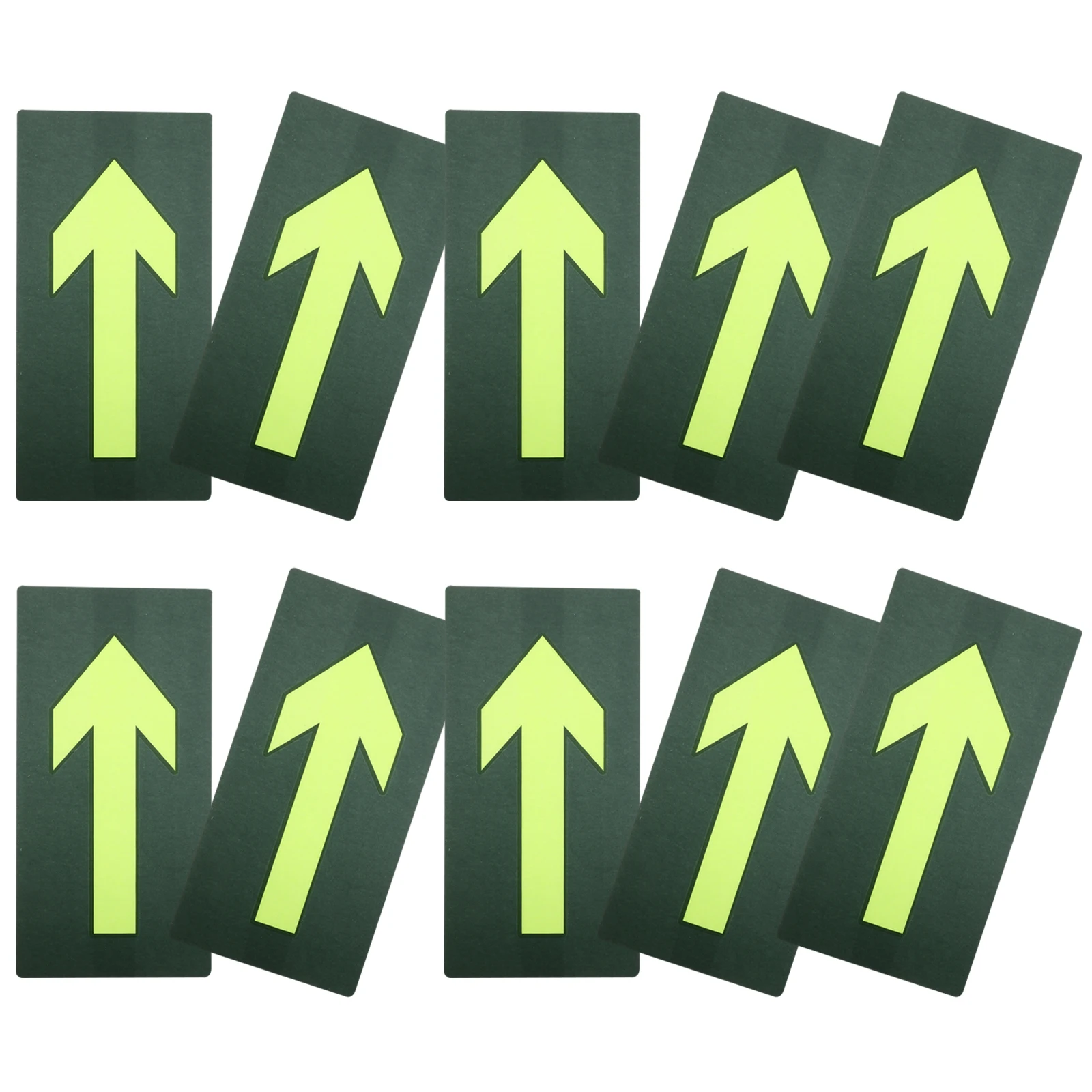 10 Pcs Arrow Direction Sign Emergency Exit for Market PVC Office Decorative Decals