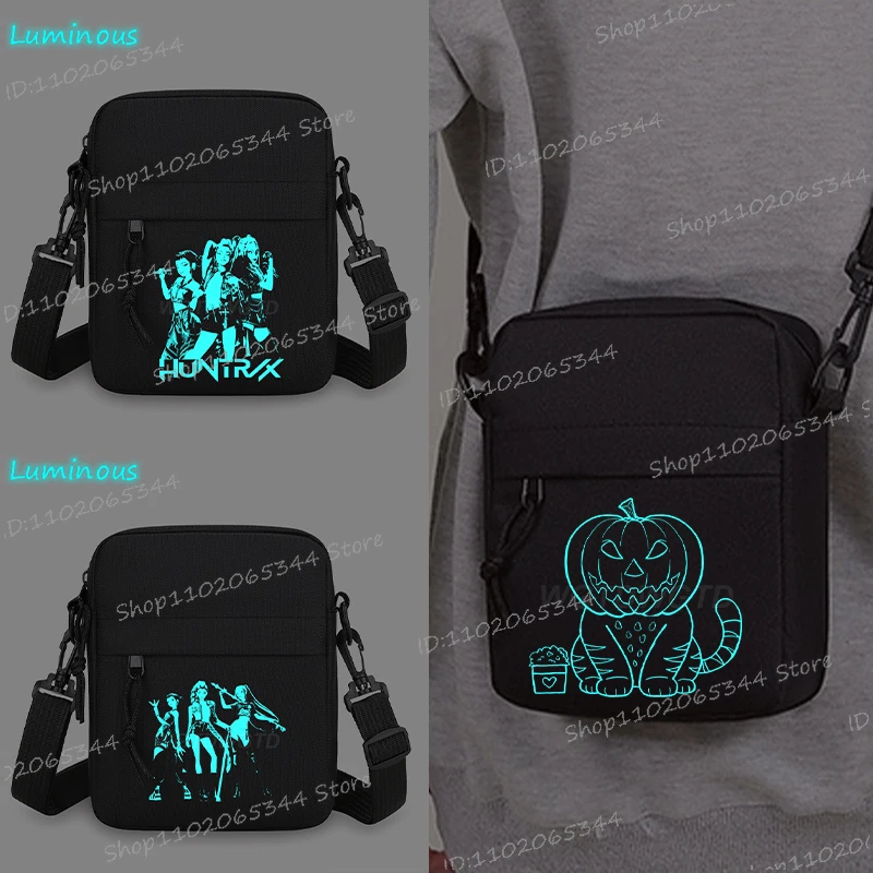 

Fashion Casual Kids Square Crossbody Bag KPop Demon Hunters Cool Luminous Boys Girls Shoulder Bag Women Men Mobile Phone Bag