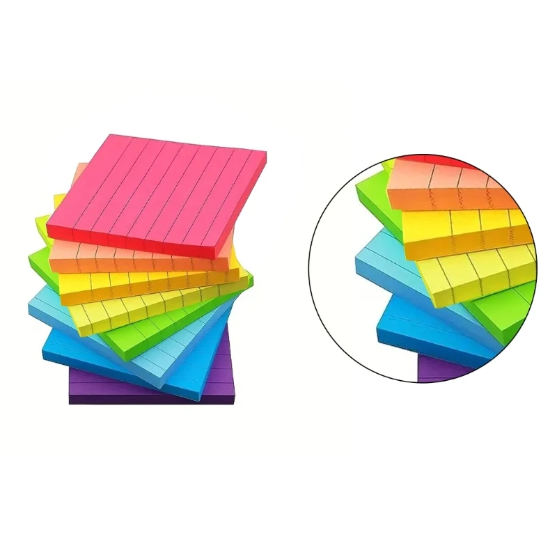 DXAB Sticky Note Blank/Ruled Pocket Memo Pad Ashesive Writing Pad 50 Sheets/Pad