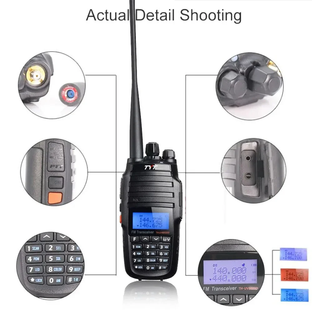 TYT TH-UV8000D Dual Band UV 136-174&400-520MHz Handheld Transceiver with 3600MAH Battery 10W Two Way Radio