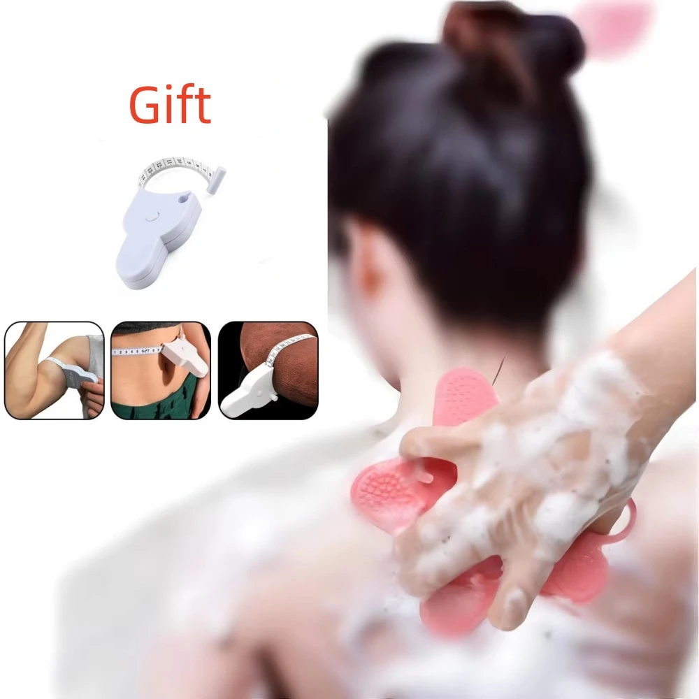 

Silicone Massage Comb Hair Root Itching Clean Scrubber Shower Brushes Scalp Massager with Automatic Telescopic Tape Measure