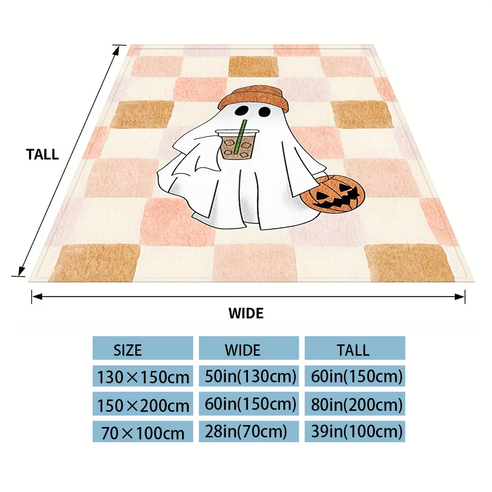 C-cute Ghost Sofa Specific Soft Flannel Blanket, Universal Plush Gift Blanket For All Seasons
