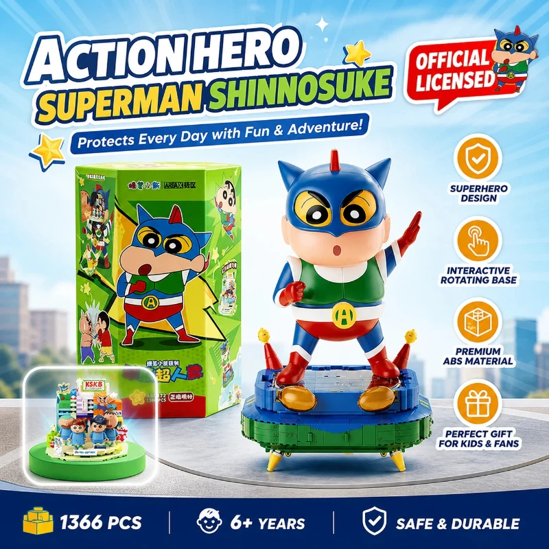 Areax Anime Crayon Shin-chan Action Kamen Giant Building Blocks Blind Box Collectible Brick Figure Large Ornament Manga For Fans