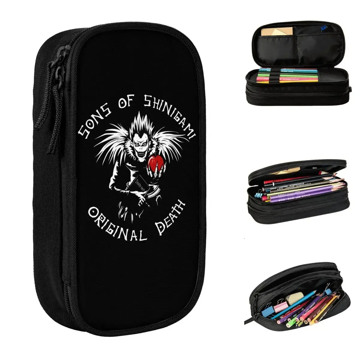 

Death-Note Sons Of Shinigami Pencil Case Pencil Box Pen Box for Student Large Storage Bag School Supplies Gifts Accessories