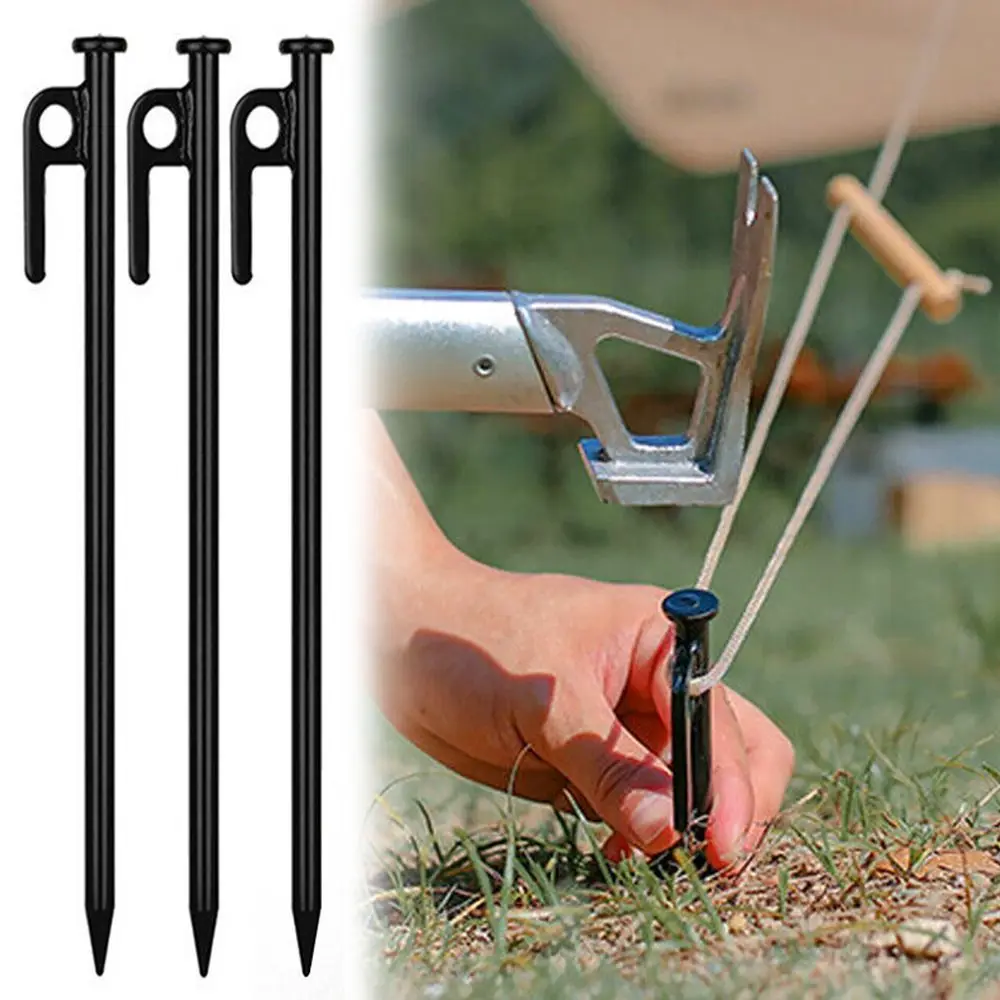 20/25/30/40cm Supplies. Long Gazebo Tent Pegs Heavy Duty Steel Marquee Stakes Hard Black Gravel Ground Camping