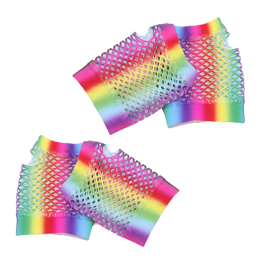 1 Pair Colorful Short Gloves For Women Lightweight Elastic Party Wedding Cosplay Costume Functional Accessory