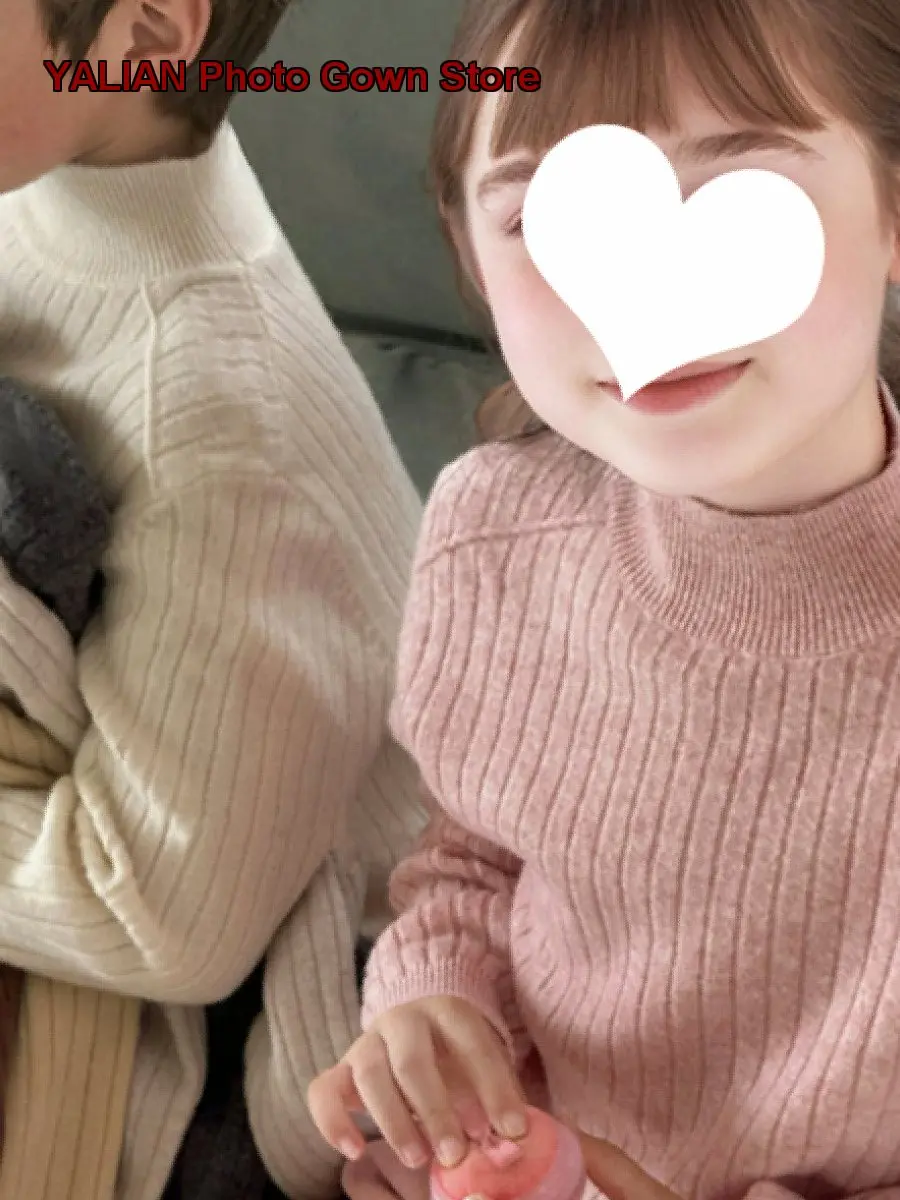 Boys Girls Mock Neck Knit Pullover Older Kids Stylish Base Layer High Neck