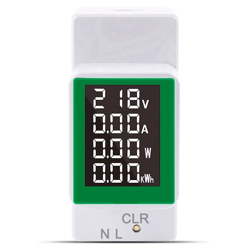 Din Rail Wattmeter Voltmeter Ammeter AC50-300V Volt Amp Powers Factor Time Energy Voltage Current Monitor